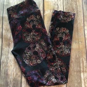 Unicorn LuLaRoe Leggings Skull and flowers